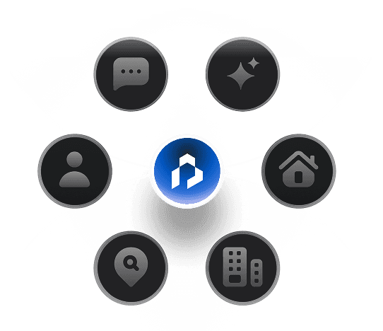 Propwise connecting messages, contacts, listings, locations, and properties