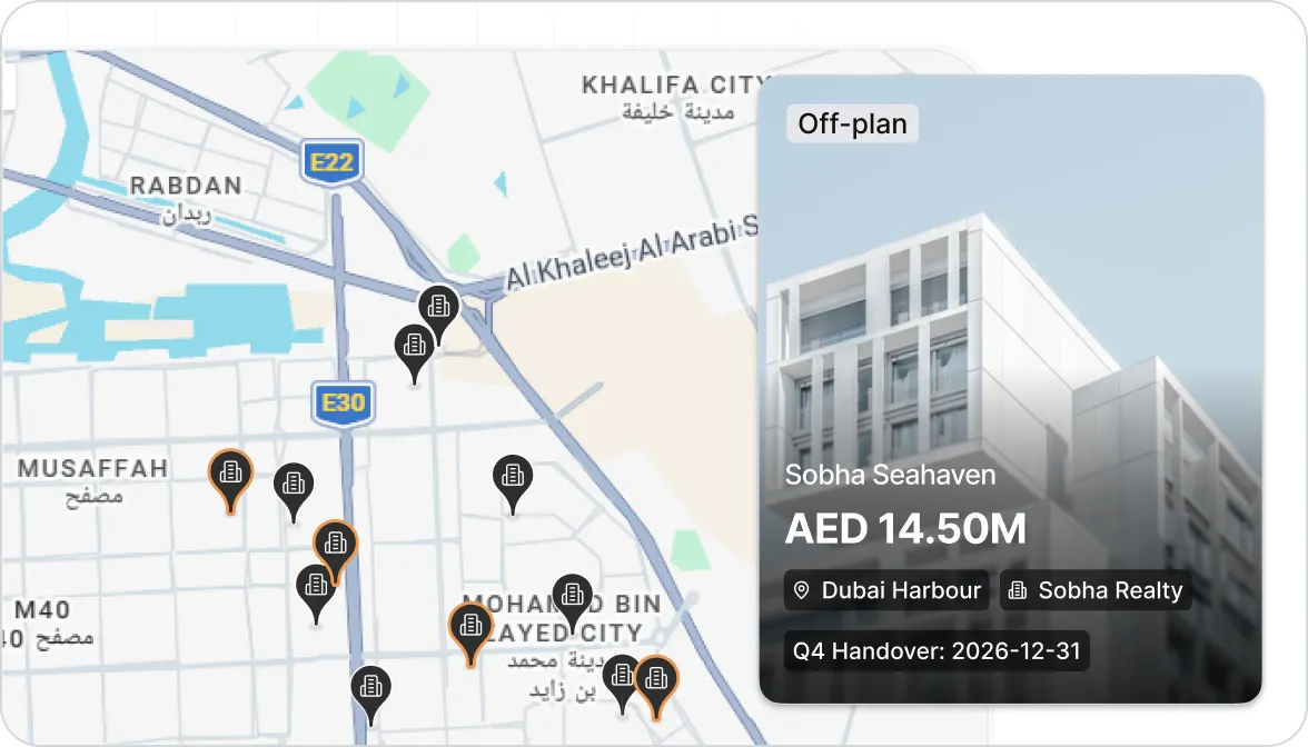 Property listings on map